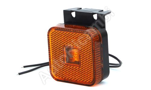Pozičné svetlo oranžové štvorcové, LED s držiakom