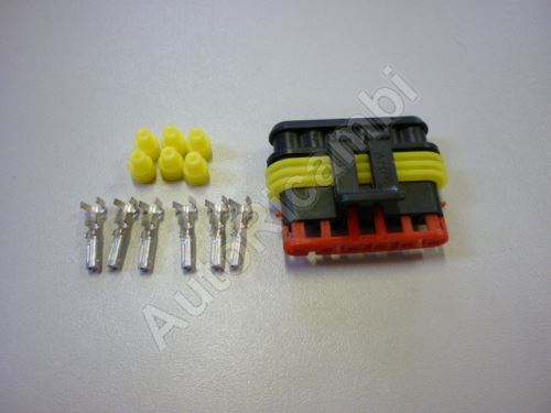 Vodotesný konektor 6-pin - obal + 6 dutiniek + gumičky