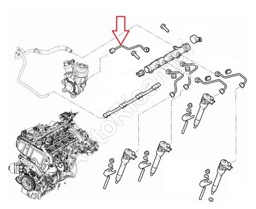 Vysokotlaká trubka vstrekovacieho čerpadla Fiat Ducato od 2021 2,2D do rampy