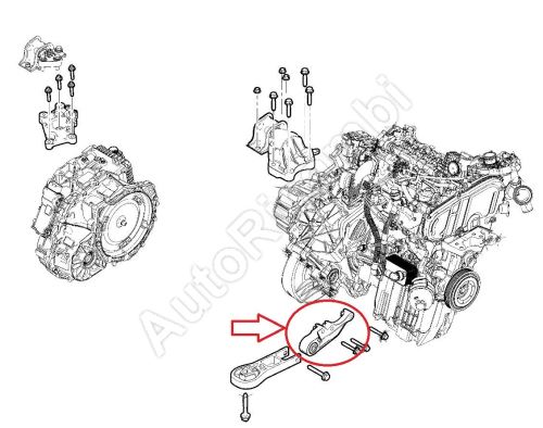 Silentblok motora Fiat Ducato od 2021 2,2D spodný, automatická prevodovka