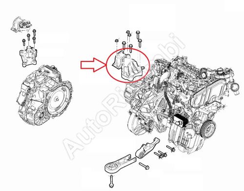 Silentblok motora Fiat Ducato od 2021 2,2D ľavý, 88/103KW