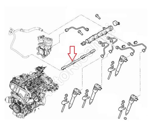 Hadica prepadu paliva od vstrekovačov Fiat Ducato od 2021 2,2D