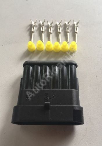 Vodotesný konektor 6-pin - obal + 6 kolíkov + gumičky