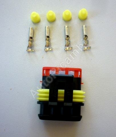 Vodotesný konektor 4-pin - obal + 4 dutinky + gumičky