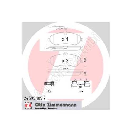 Brzdové doštičky Fiat Scudo 2007-2016 1,6/2,0D predné, 1-snímač, s príslušenstvom