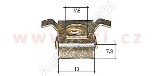 kovová příchytka s vnitřním závitem (10ks)
